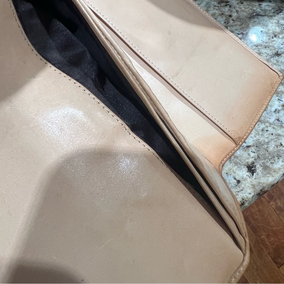 Coach Trifold Signature CC canvas Snap Front Tan Brown Leather Wallet - Picture 5 of 10